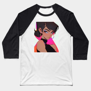 Feisty Fashionista - Pop Art Portrait - AI Baseball T-Shirt